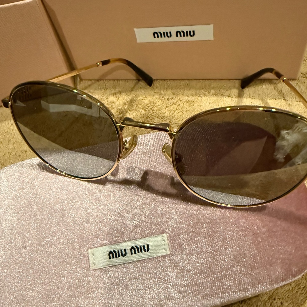 Miu Miu Gold Frame Sunglasses